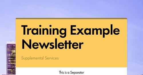 Training Example Newsletter Smore Newsletters For Education