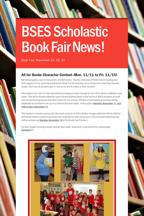 Scholastic Book Fair at STEM from November 11-18