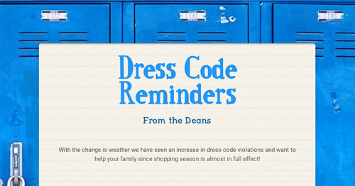 Dress Code Reminders | Smore Newsletters for Education