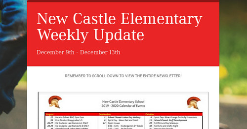 New Castle Elementary Weekly Update | Smore Newsletters