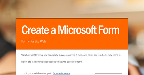 Create a microsoft form smore newsletters