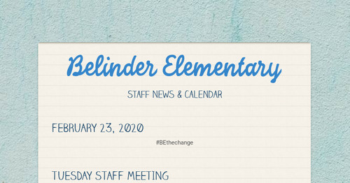 Belinder Elementary | Smore Newsletters for Education