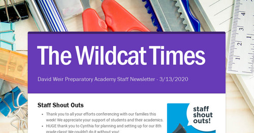 The Wildcat Times Smore Newsletters 