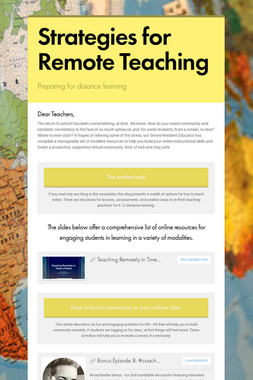 Strategies for Remote Teaching