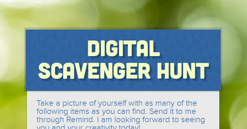 Digital Scavenger Hunt | Smore Newsletters for Education