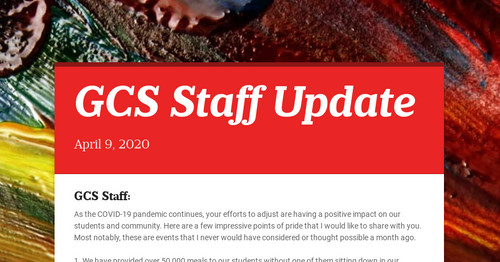 GCS Staff Update | Smore Newsletters