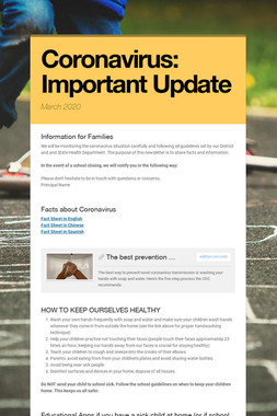 Coronavirus: Important Update