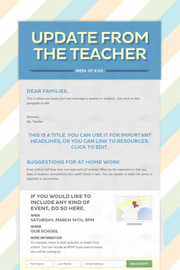 Update from the Teacher