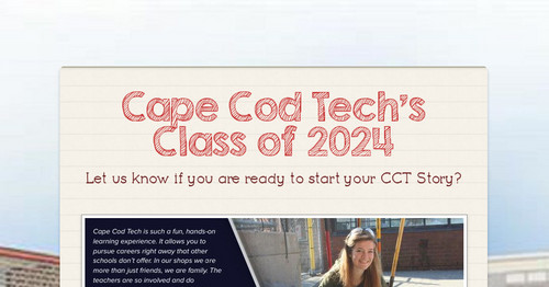 Cape Cod Tech's Class of 2024 Cape Cod Tech's Class of 2024