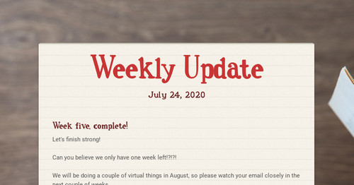 Weekly Update | Smore Newsletters For Education