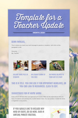 Template for a Teacher Update