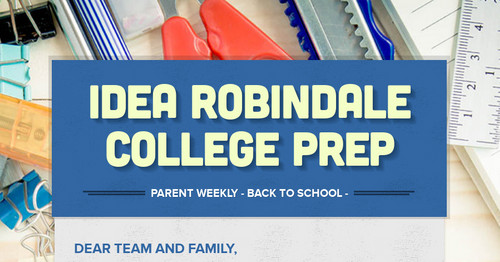 IDEA Robindale College Prep | Smore Newsletters