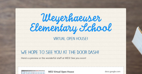 Weyerhaeuser Elementary School Smore Newsletters For Education 7981