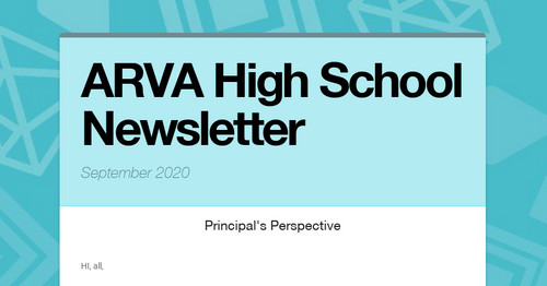 ARVA High School Newsletter Smore Newsletters