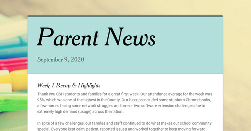 Parent News | Smore Newsletters