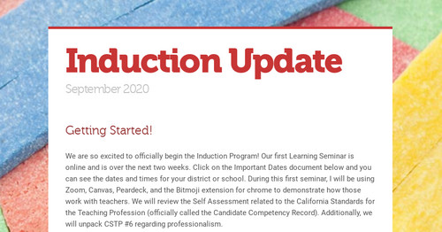 Induction Update Smore Newsletters For Education