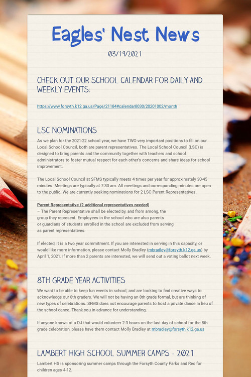 My Newsletters Smore