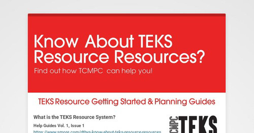 Know About TEKS Resource Resources?