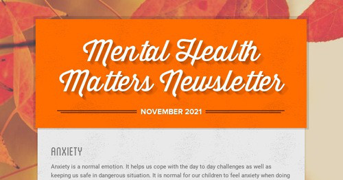 Mental Health Matters Newsletter | Smore Newsletters