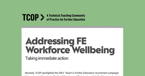 Addressing FE Workforce Wellbeing