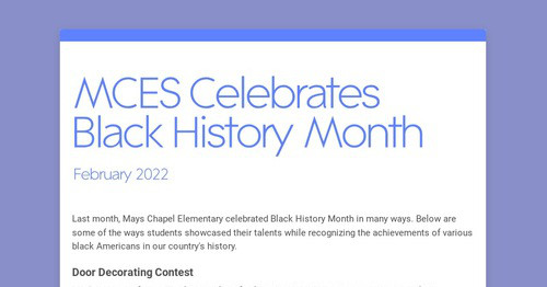 MCES Celebrates Black History Month