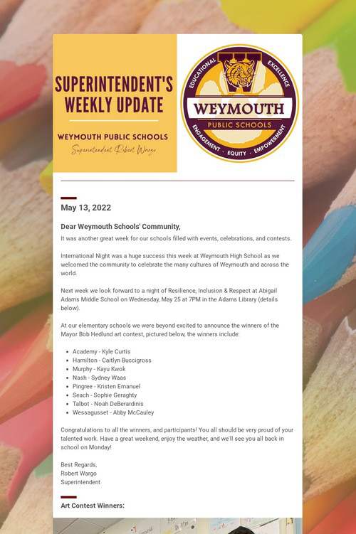 Superintendent's Weekly Update
