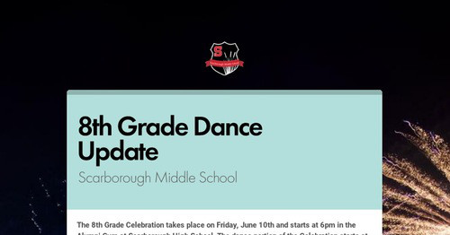 8th Grade Dance Update