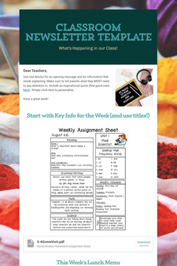 Classroom Newsletter Template