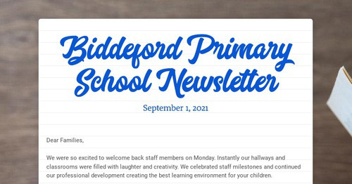 Biddeford Primary School Newsletter | Smore Newsletters