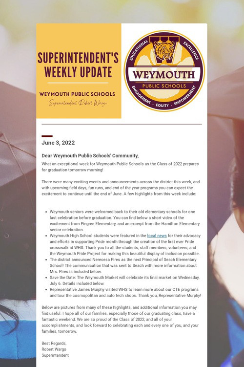 Superintendent's Weekly Update