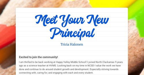 Meet Your New Principal