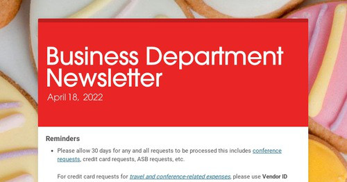 Business Department Newsletter